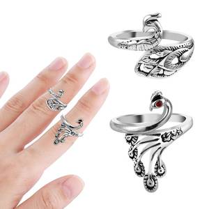 lot 12272 image: Sibba Adjustable Hook Knitting Crochet Supplies Opening Finger Thimble Yarn Holder Loop Ring Crocheting Counter Kit Stitch Markers Tags Pins Hand Weaving (2 PCS Silver)