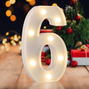lot 12274 image: SKYPHAROS LED Marquee Numbers, 0-9 Light Up Letters, Battery Powered LED Letter Lights for Birthday Party, Christmas Night, Home, Bar, Graduation, Wedding Decoration(6)