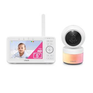 lot 12281 image: VTech Video Baby Monitor with Camera and Audio, 5 HD LCD Screen, Pan-Tilt-Zoom, 2-Way Talk, VOX Mode, Night Lights, Lullabies, Soothing Sounds, Temperature sensor, Long Range, No WiFi VM5263 (White)in