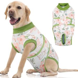 lot 12290 image: FUAMEY Dog Recovery Suit Male,Dogs Surgery Neuter Suits Puppy Spay Shirts for Female Protect Dogfts Skin Anti Licking Abdominal Wounds Doggie Onesie Pet Bodysuit Alternative to Cone Rabbit Flower XL