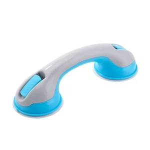 lot 12291 image: Suction Grab Bars for Shower, Safety Handle Support for Bathroom (1, Green, 12in) (Used)