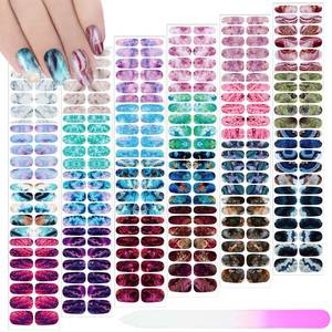 lot 12314 image: Maitys 336 Pieces 24 Sheets Full Wrap Nail Polish Strips Stickers Self Adhesive Gel Nail Strips Art Decals with File for Women DIY Decorations(Cool Style)