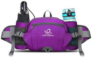 lot 12321 image: WATERFLY Fanny Pack Waist Bag Fannie Pack 2 Water Bottle Holders Lumbar Belt Hiking Walking Running Jogging Camping Large Woman Man (Bottle Not Included)