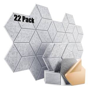 lot 12375 image: Dailycooper 22 Pack Self-Adhesive Acoustic Panels 12 X 10in X 0.4in - Sound Proof Foam Panels with High Density, Y-Lined Design, Flame Resistant, Absorb Noise and Eliminate Echoes(Silver Gray)in