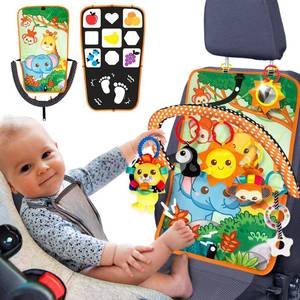 lot 12389 image: Innofans Baby Car Seat Animals Toys - Kick and Play Double Sided Infant Car Seat Toys with Plush Toys, Mirror, Teether for Baby, Babys Travel Activities, Christmas Birthday Gifts Newborn Infant Toys