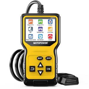 lot 12394 image: MOTOPOWER MP69033 Pro OBD2 Scanner Code Reader Check Engine Fault Light Diagnostic Scan Tool with Battery Tester