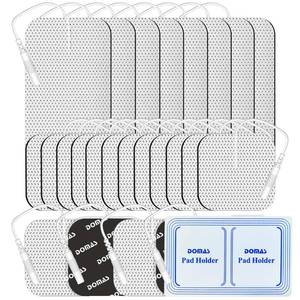 lot 12399 image: DOMAS 24 Pack 2x2and2x4 TENS Pads with Pad Holder, for TENS 7000, 30 Uses, Latex-Free, TENS Unit Electrode Replacement Pads Compatible with AUVON Etekcity and Other 2 mm Pin TENS Units