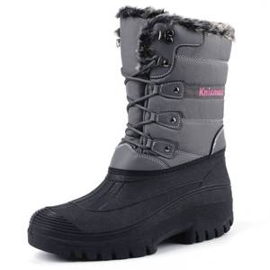 lot 12403 image: Knixmax Womenfts Winter Snow Boots Waterproof Mid Calf Booties Fur Lined Warm Outdoor Insulated Mucker Yard Skiing Hiking Boots Grey EU 42