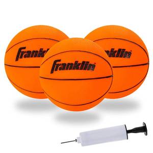 lot 12406 image: Franklin Sports Indoor Mini Basketballs - 3 Pack - Slam Dunk Approved - Indoor Game Room Replacement Basketballs - Pump Included