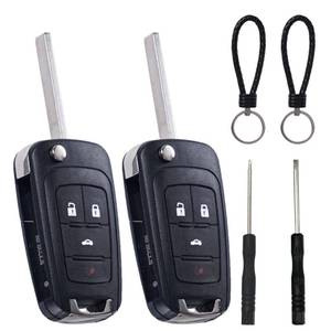 lot 12421 image: SUPALAND Folding Flip Key Fob Shell Case fits for Chevy Cruze Malibu Camaro Equinox Equinox Sonic GMC Terrain Buick 2010 2011 2012 2013 2014 2015 2016 Keyless Entry Key Fob Cover 4 Button Keychain