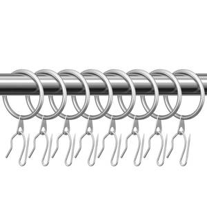 lot 12427 image: Hotop 30 Pcs Metal Drapery Curtain Rings 0.981.261.65 inch Interior Diameter and 30 Pcs Hanging Curtain Drapery Pin Hooks for Window Door Shower(Matte Silver,25 mm)