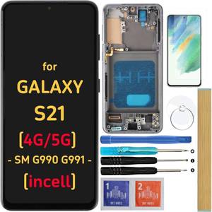 lot 12438 image: Incell Screen Replacement LCD Display Touch Digitizer Assembly for Samsung Galaxy S21 4G  5G G990 G991 SM-G991 SM-G991B SM-G991U SM-G991W (No Fingerprint Function)