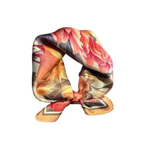 lot 12444 image: MEISEE 100percent Mulberry Silk Scarfs Small Square Scarf 21 x 21in Neck Scarf Breathable Lightweight for Women Gift Packed (peony in bloom)in