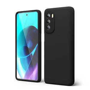 lot 12452 image: oakxco for Motorola Moto G Stylus 5G 2022 Phone Case Liquid Silicone, Cute Thin Slim Soft Rubber TPU Plain Smooth Gel Cover for Women Girl Aesthetic Design, Matte Solid Protective and Shockproof, Black