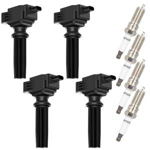 lot 13232 image: OCPTY 4 Ignition Coils with 4 Iridium Spark Plugs 3-Pins Ignition Coil Packs #Uf670,Cm5Z12029K Fits 2013-2021 for ford Ecosport 2.0LL4,2012-2018 for ford Edge 2.0LL4 Coils And Spark Plugs