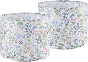 lot 13240 image: GOandSO 2pcs Floral Drum Lamp Shades For Table Lamps - 13 Top x 13in Bottom x 10in High(Spider), Modern Medium Lamp Shade for FloorandBedside Lamp, Natural Linen - Lampshades Replacement, Assembly Requiredin