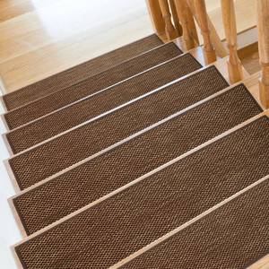 lot 13248 image: SMILOOL Stair Treads Non Slip for Wooden Steps Indoor 9 x 36in 15 Pack Extra Wide Stairs Tread Carpet Runner, Step Pads with Reusable Adhesive for Dogs Kids Elders, Machine Washable, Brownin