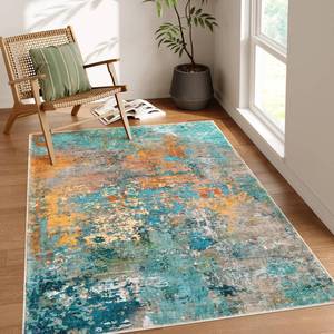 lot 13253 image: Lahome Modern Abstract Area Rugs 5x7, Large Washable Rugs for Living Room Bedroom Non Slip, Colorful Indoor Floor Carpet for Dining Room Apartment Dorm Kids Nursery Home Decor