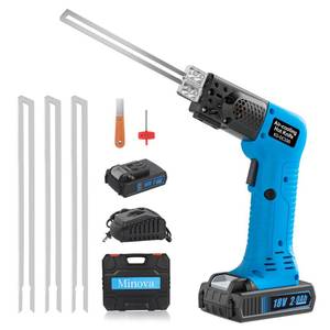 lot 13254 image: MINOVA Cordless Air Cooling Pro Electric Hot Knife, 6 inch 3 Blades Foam Cutter Cutting Tool Kit with Heavy-Duty Case and one 18V 2.0 Ah Battery for EPP, EPS, XPS, EVA, EPE, PU, KT Board, Sponge