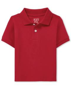 lot 14409 image: The Childrenfts Place boys Baby and Toddler Uniform Pique Polo Shirt, Classic Red, 4T US