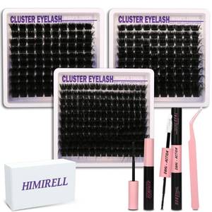 lot 14433 image: Lashes Clusters Kit Gift Packs 3 Styles 350Pcs with BondandSeal Glue Remove Volume Soft False Eyelash Extension 150D200D300D D Curl Wispy DIY Individual Fake Eyelashes Box for Beginners Bulk Pack