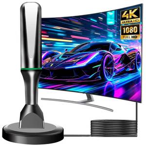 lot 14458 image: TV Antenna for Smart TV Indoor, 2026 HD Antenna with Strong Magnetic Base, 360°andLong Range Reception TVs Antenna for Local Channels, Easy Setup Antennas for TVs Without Cable (BlackGreen)