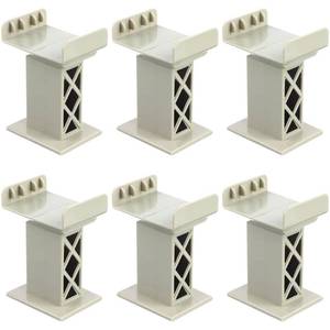 lot 14471 image: Ioffersuper 6 Pcs Train Bridge Pier Track Railway Accessories Multi Level Support Risers High Level Blocks Compatible All Major Brands, Grey Upgraded Version