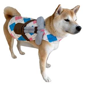lot 14472 image: CheetahBoo Golf Dog Costume Caddy Clubs Polo Shirt Dogs XS XXL Golfer Cosplay Plaid Scottish Halloween Costumes, L