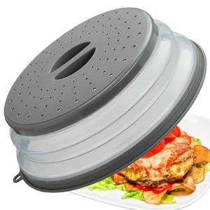 lot 14476 image: Microwave Splatter Cover Vented for Food, Splatter Guard and Colander Kitchen Gadget for Fruit Vegetables Microwave Plate Cover with Hook Hole,Dishwasher-Safe,BPA-Free Silicone and Plastic (1 Pack)