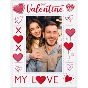 lot 14487 image: FaCraft Valentines Day Picture Frame - Valentines Day Gifts for Him Her Boyfriend Girlfriend Couples Love Heart Frame for Husband Wife Women Men Boys Girls Daughter Son - Wood Photo Frames Anniversary