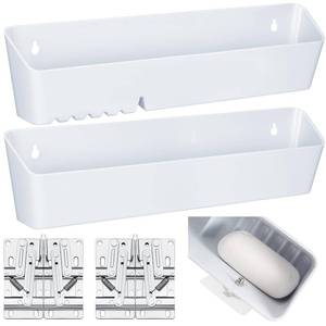 lot 14499 image: Umigy 2 Pack 11 Kitchen Sink Tip Out Tray, False Drawer Front Flip Tray with Hinges and Clips, Sink Sponge Soap Organizer for Kitchen Bathroom, Whitein