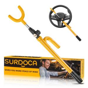lot 15424 image: SURDOCA Upgraded Car Steering Wheel Lock Anti-Theft Device, Steering Wheel Locks for Car SUV, Easy Installation, Rubber Protection, Extendable Universal Security Device