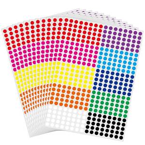 lot 16174 image: 10000 Pcs 14 Small Colored Dot Stickers Tiny Round Labels, 10 Colors Circle Stickers for Office Classroomin