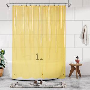 lot 16176 image: Barossa Design Clear Yellow Shower Curtain Liner - Premium PEVA Shower Liner with 3 Magnets and Metal Grommets, Waterproof Lightweight Standard Size Curtains for Bathroom - Translucent Yellow