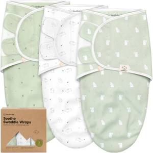 lot 16184 image: 3-Pack Organic Baby Swaddle Sleep Sacks - Swaddles for Newborns, Infant 0-3 Months, Baby Girls, Boys, Soft and Snug Newborn Sleep Sack, Nursery Swaddling Blankets (Bunnies, OS)