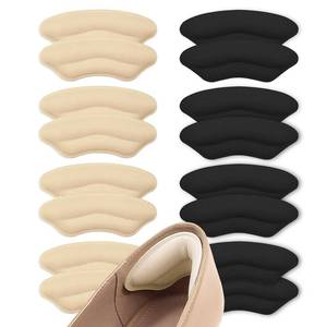 lot 16195 image: 8 Pairs Heel Pads for Shoes Heel Grips Liner, Soft Heel Cushion Pads Heel Inserts for Shoes Too Big Women Men, Anti-Slip Fillers Heel Protectors for Blisters, Friction and Heel Pain, Beige and Black