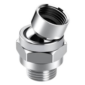 lot 16200 image: Shower Connector Ball Joint Shower Head Swivel Ball Adapter Brass Adjustable Shower Arm Extension Universal Component Polish Chrome