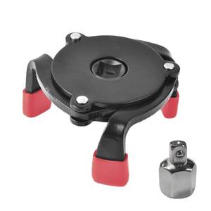 lot 16209 image: DUSCOKE Universal Oil Filter Wrench Tool - Adjustable 3 Jaw Oil Filter Removal Tool with 12ftft Adapter 38ftft Square Drive Socket - Heavy Duty One Way Change Tool Set for 2-38 to 3-78in Filtersin