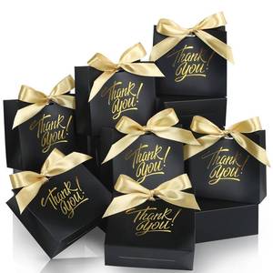 lot 16220 image: EQOREIIN Small Gift Bags, 25 Pack 4.5x1.8x3.9 Inches Mini Thank You Bags Black Kraft Paper Gift Bag with Bow Ribbon, Small Candy Bags Gift Bag Bulk for Birthday Wedding Baby Shower (Black)