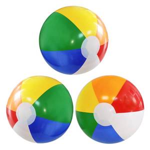 lot 16231 image: Lamnhin 16ftft Beach Balls for Kids - 3 Pack Beach Ball Bulk Inflatable Pool Beach Balls Bulk Hawaiian Tropical Theme Party Decorations Favors Supplies