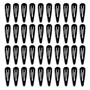 lot 16232 image: 40 Pack Black 2 Inch Barrettes Women Metal Snap Hair Clips Accessories