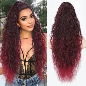 lot 16235 image: Lommel Ponytail Extension, Claw Clip Ponytail Extension for Women Long Wavy Pony Tails Hair Extensions Fluffy Natural Looking Synthetic 26 Inch Clip in Ponytail Hairpiece for Daily Use(Omber Burgundy)