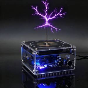 lot 16242 image: Musical Tesla Coil, PEMENOL Touchable Artificial Lightning Spark Gap Arc Plasma Science Physical Teaching Model for College High School Easter Present