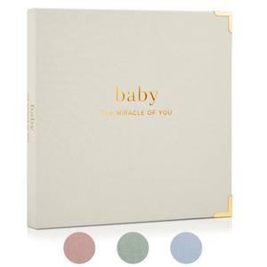 lot 19460 image: Keepsake Baby Memory Book for Boys and Girls � Timeless First 5 Year Baby Book � Neutral Journal Scrapbook or Photo Album - Record a Milestone for Every Event from Birth to Age 5 (Corner Piece Fell off)