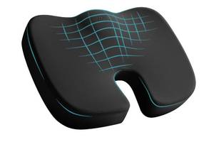 lot 19472 image: Skechers Memory Foam Seat Cushion,Office Chair Cushion for Tailbone Pain Relief,Butt Pillow for Office Chair,Car seat Cushion,Computer Desk,Long Sitting Office Workers,and Car Drivers,Black