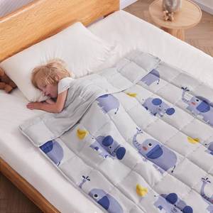 lot 19476 image: anfie Weighted Blanket Kids(40x60in 7lbs) Weighted Blanket Cooling Blanket for Sleeping,Throw Size Breathable Blanket with Premium Glass Bead(Grey Elephant)in