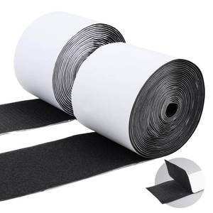 lot 19485 image: 4ftft20 Feet Black Nylon Heavy Duty Wide Hook and Loop Tape Adhesive,Double-Sided Adhesive Strip,Strips for Home Office School CarCrafting Organization Keep Couch CushionsCarpet Rugs in Place