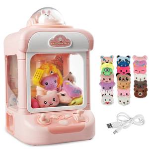 lot 19487 image: Tracpos Claw Machine for Kids,Mini Vending Machines Candy Grabber Prize Dispenser Toys for Girls,Electronic Arcade Claw Game Machine for Party Birthday with Lights Sound (Rabbit Claw) (Front Panel Missing)