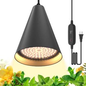 lot 19503 image: Bstrip Hanging Grow Lights for Indoor Plants, 25W Full Spectrum Hanging Plant Light with Timer and16.4FT Power Cord, 3000K Black Pendant Grow Light for Indoor Plant,Tall Plant Garden, Flowers,Greenhouse