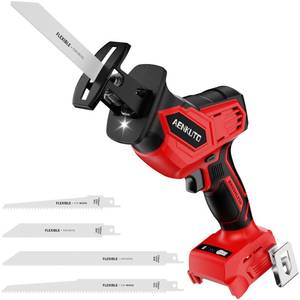 lot 19515 image: Cordless Reciprocating Saw for Milwaukee 18V Battery (No Battery), Brushless Motor, 0�3500 SPM 3-Speed Variable, Tool-Free Blade Change, LED Work Light, 4 Blades for WoodMetalPVC - Tool Only